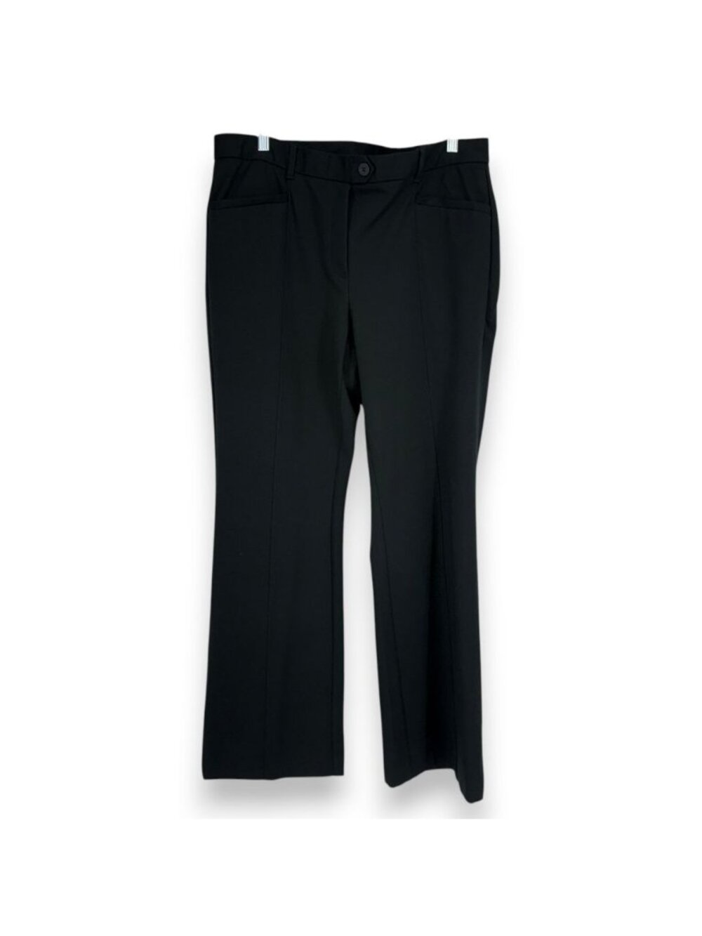 J Jill Ponte Women L Wide Leg Pull On Pants Solid Black Stretch Commute Travel